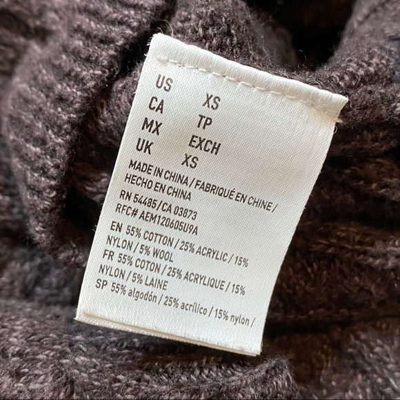 American Eagle Outfitters Wool Chunky Braided Knit Slim Fit Sweater with Zip XS - Picture 8 of 8